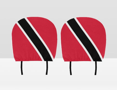 2 Pack Headrest Covers for American Flag, Seat Cover Accessories oft Black Fabric Car Headrest Protector Universal Fit to All Car/Truck Models (Trinidad and Tobago Flag)